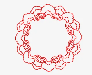 矢量圆形纹理边框PNG图片免抠