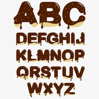 矢量巧克力牛奶字母素材免抠