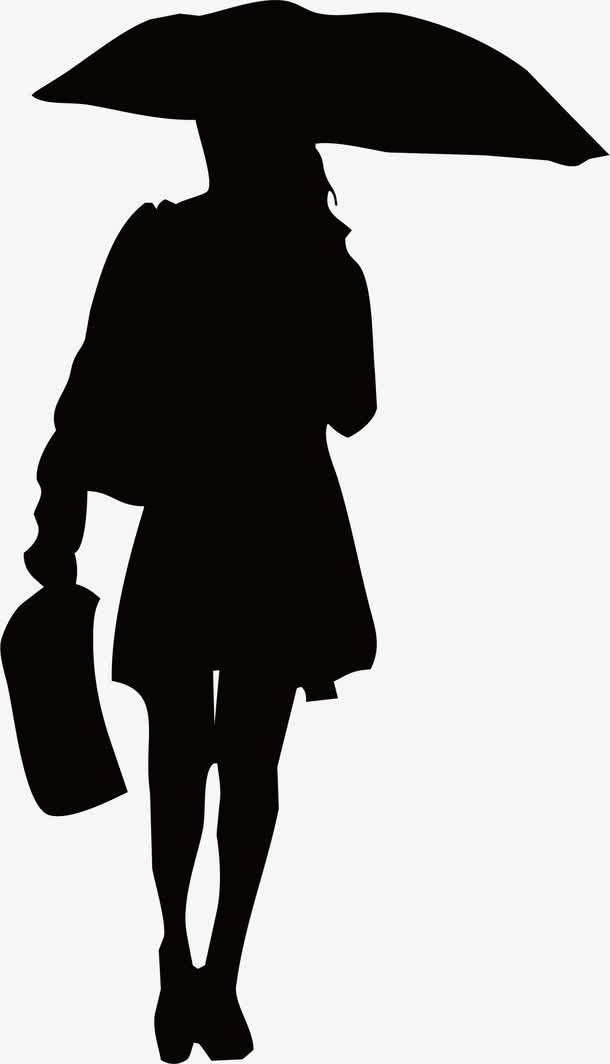 雨中提包行人免抠