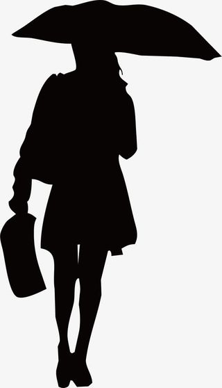 雨中提包行人免抠