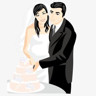 切蛋糕的新人矢量免抠