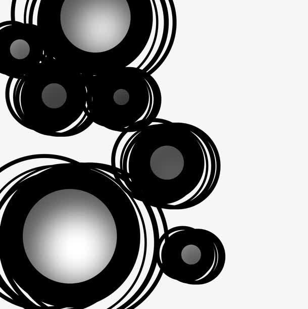 圆环水墨底纹免抠