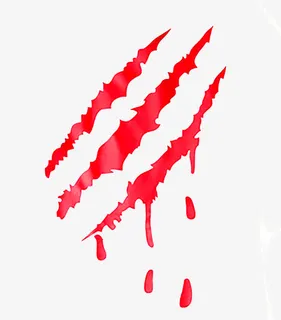 现代红色三道爪痕装饰元素免抠