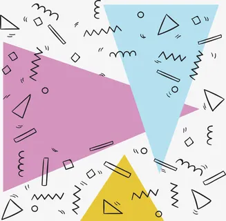 手绘几何花纹海报免抠