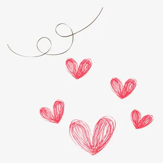 粉色卡通红色爱心免抠