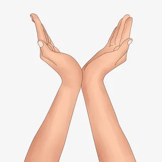 手伸开想捧着东西免抠