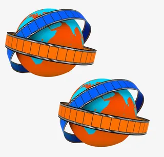 缠绕地球的胶片免抠