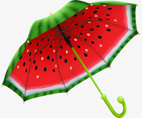 西瓜图案雨伞免抠