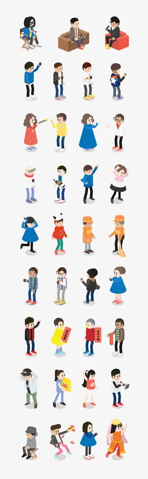 扁平化卡通人物免抠