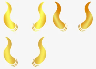 免抠金色素材图金色牛角免抠装饰动物元素