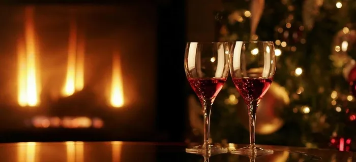 摄影圣诞节黄光酒背景高清