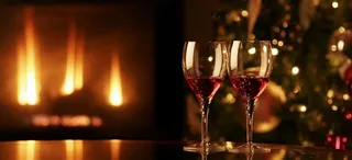 摄影圣诞节黄光酒背景高清