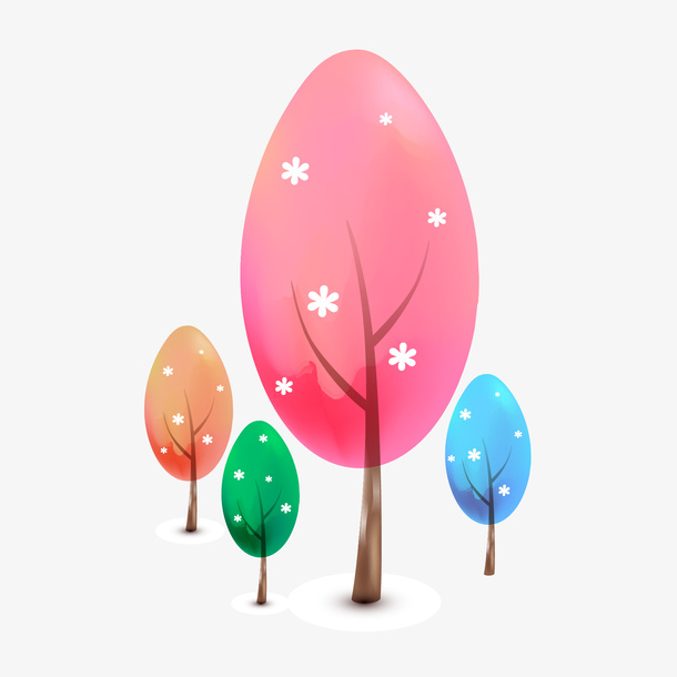春天绿树矢量素材免抠
