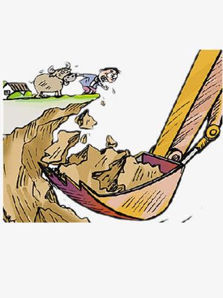 铲土的挖掘机免抠