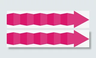 创意黄色折纸波浪箭头矢量素材免抠