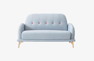 蓝色简约风格沙发免抠