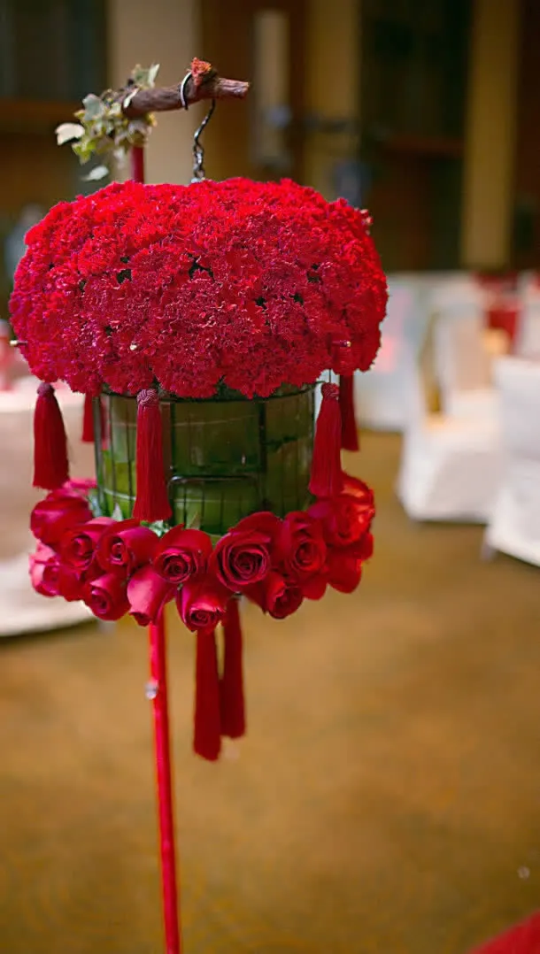 中国风婚礼花朵场景免抠