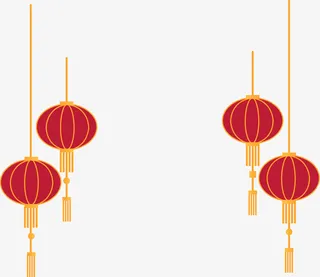 春节红色灯笼挂饰免抠