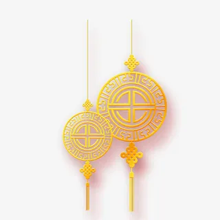 金色中国风挂饰免抠