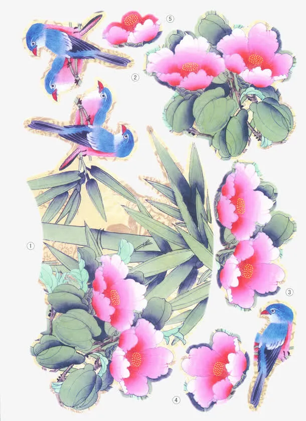 水彩国画免抠