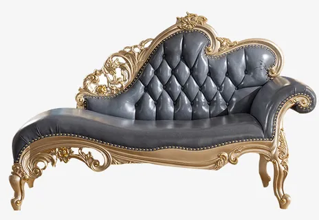 欧式真皮贵妃塌椅免抠