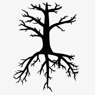 镜面缠绕的树枝免抠