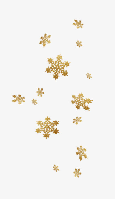 手绘黄色渐变雪花免抠