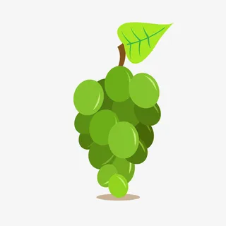 手绘绿葡萄免抠