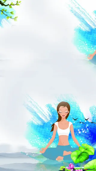 中国风蓝色H5背景高清