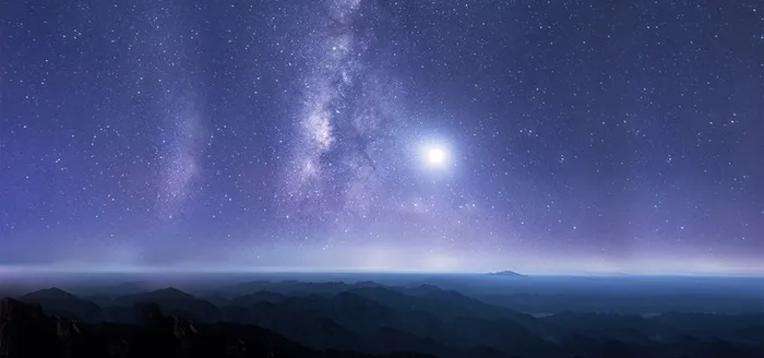 星空夜景山川天空背景图高清