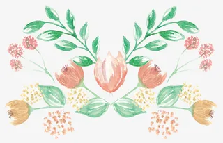 淡雅素色描绘免抠