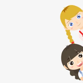 鲜艳活泼六一儿童节促销海报 双女孩免抠