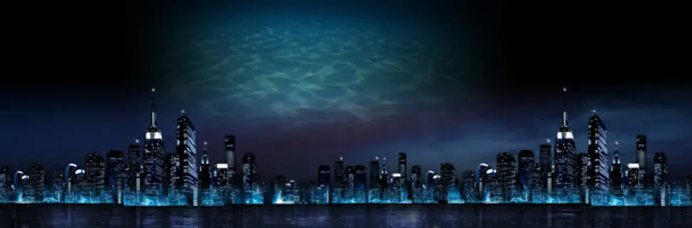 深邃夜晚都市美景海报背景