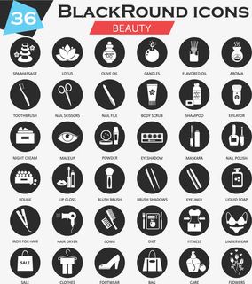 时尚化妆工具图标矢量素材免抠