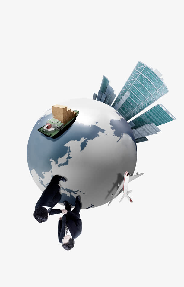 商务插图两人握手免抠