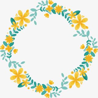 树叶拼接爱心圆环免抠