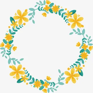 树叶拼接爱心圆环免抠