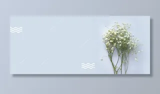 鲜花清新蓝色banner高清