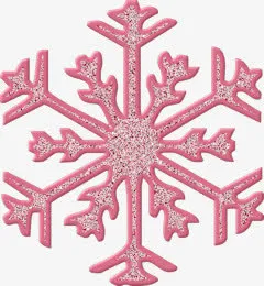 粉色雪花形状免抠