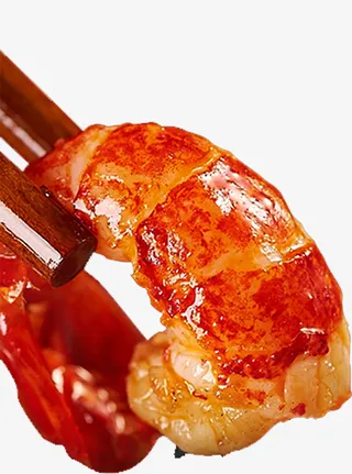 筷子夹住小龙虾免抠