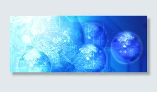 集成 电路板 地球 科技 蓝色高清