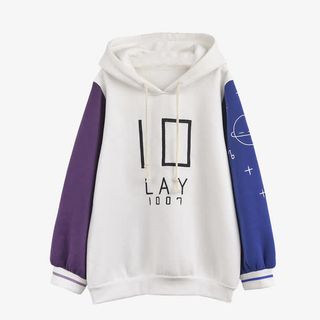 白色袖子拼接卫衣免抠