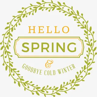 春天快乐矢量图免抠标签元素