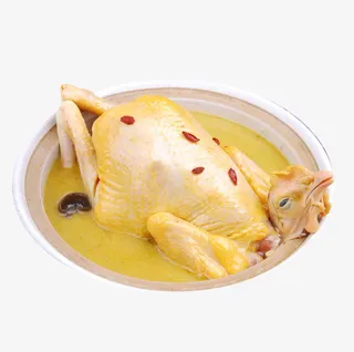 产品实物枸杞老母鸡汤免抠