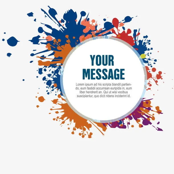 矢量艺术绘画墨汁溅落免抠