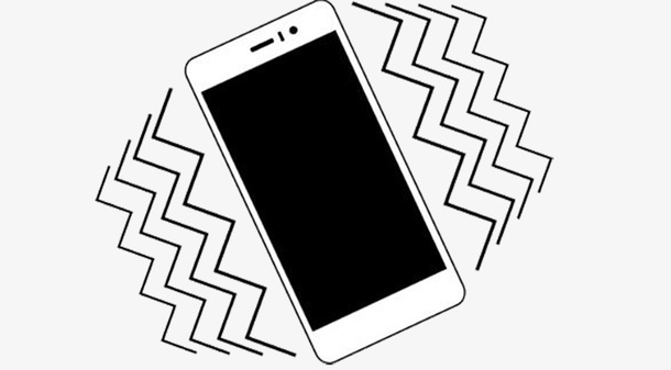手机振动黑白线稿免抠