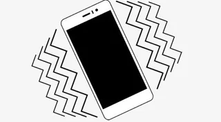 手机振动黑白线稿免抠