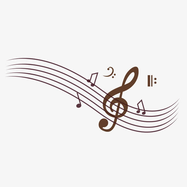 棕色清新音乐旋律素材免抠