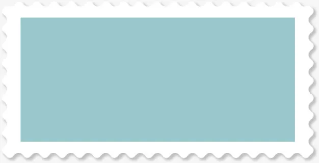 蓝色邮票框架免抠