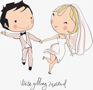 矢量卡通婚礼人物免抠